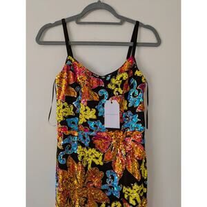 Dress The Population Sequin Maxi Multi-Color Ariyah Floral Sequin Gown Small NWT